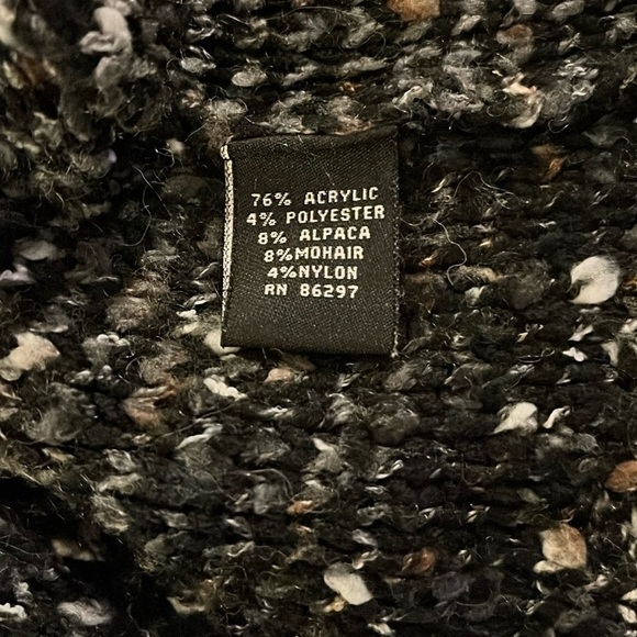 BCBG Boucle Multicolored Reverse Knit Two Button Long Cardigan Sweater Size L - Picture 7 of 7